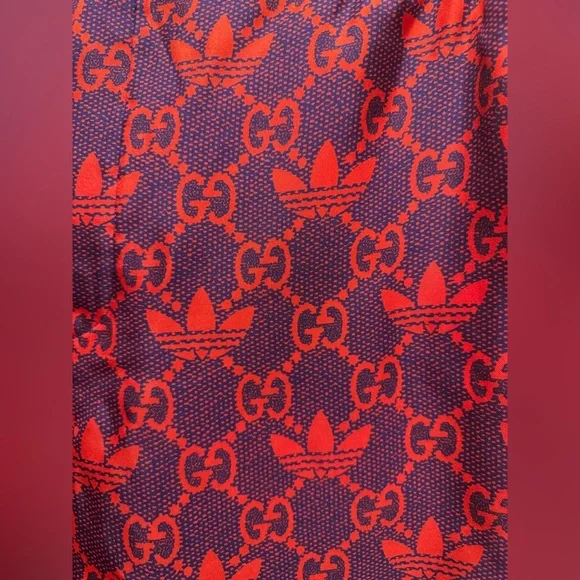 New Gucci x Adidas GG Maxi Logo Silk Shorts - Picture 3 of 9